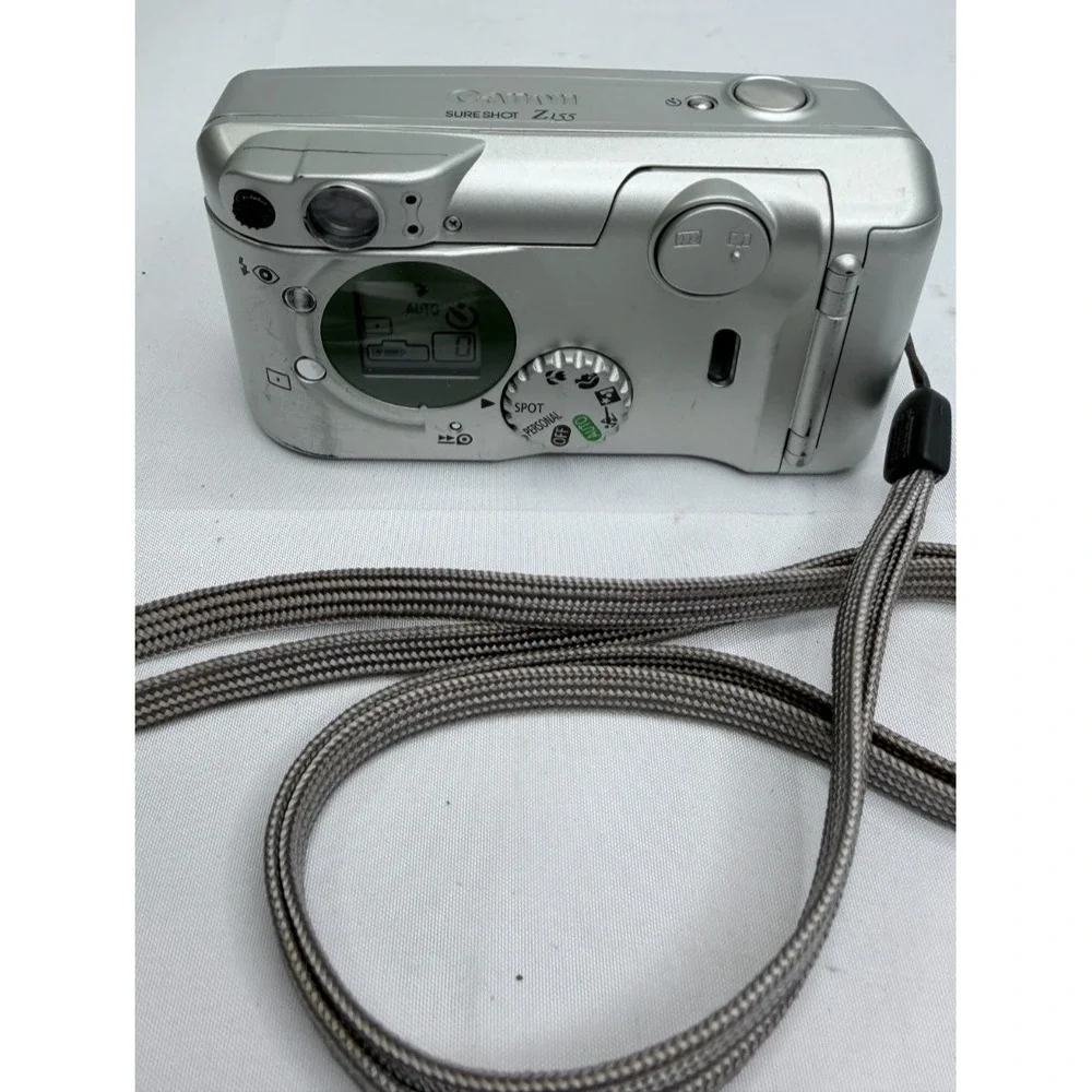 Canon Sure Shot Z155 35mm Point & Shoot Film Camera Silver Tested Working
